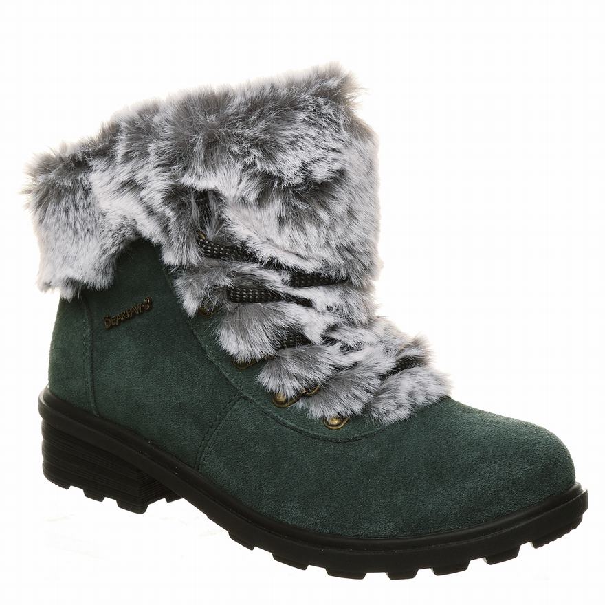 Bearpaw Serenity Ankle Boots UK - Women's Boots Dark Green ||ONHJZE-516||